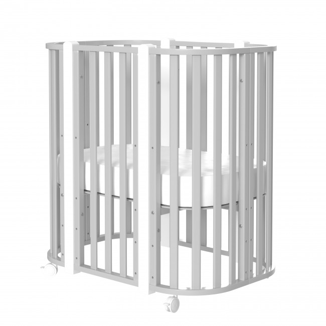 Кроватка MALIKA VERONA 4 в 1 серый, стойки белые